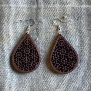 Handmade Wooden laser cut earrings